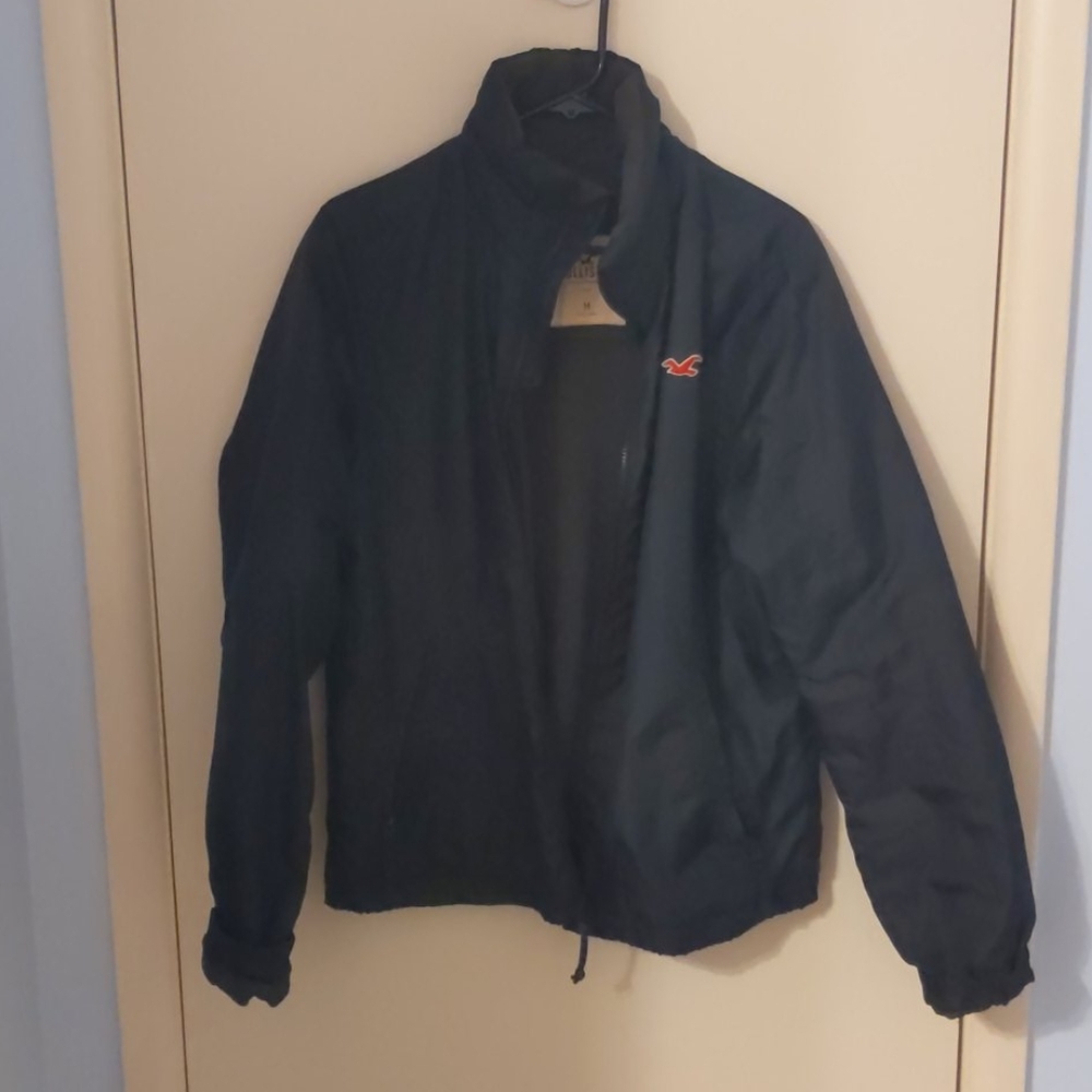 Navy blue Hollister wind breaker
